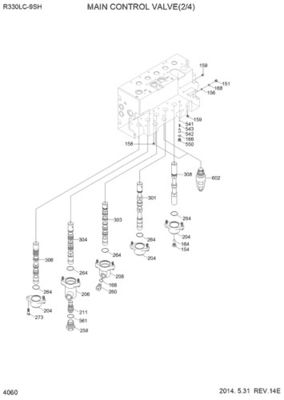 31N9-17000P 31Q9-17001P 31Q9-17002P Hyundai Excavator R330LC-9S R330LC-9SH के लिए हाइड्रोलिक मुख्य नियंत्रण वाल्व निर्माण मशीनरी पार्ट्स उच्च गुणवत्ता वाले मूल